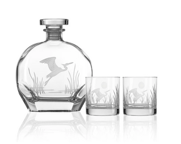 Heron Whiskey Decanter and Glass Set