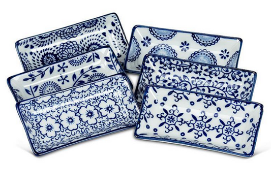 Blue/White Small Rectangle Dish