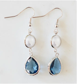 Rainbow Row Earring - Pearl & Indigo
