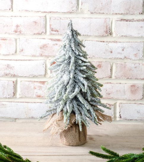 Frosted 14" Holiday Tree in Burlap