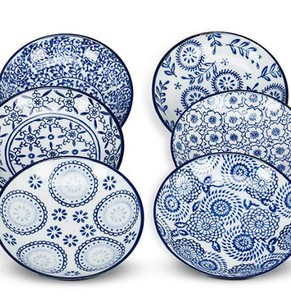 Blue/White Round Shallow Dish