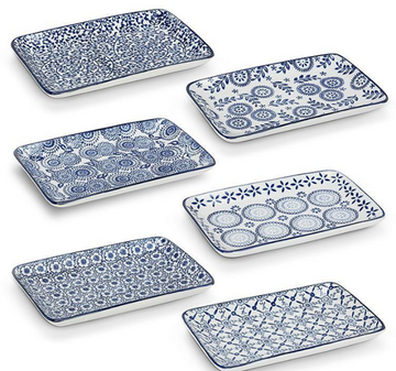 Blue/White Large Rectangle Plate