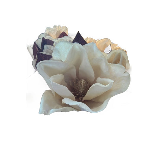 34" White Magnolia Stem