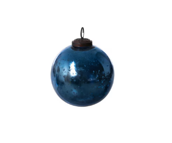 Antique Shiny Blue Glass Ornament