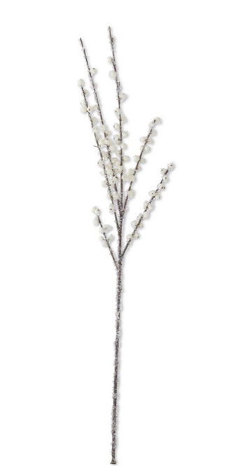 33 Inch Iced White Berry Stem