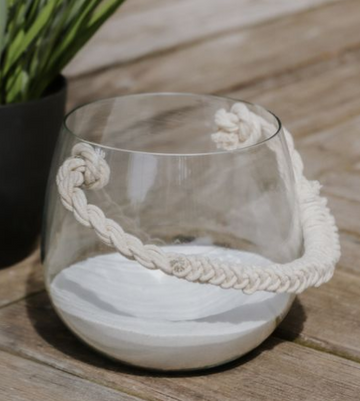 7" Glass Jar with Cotton Rope