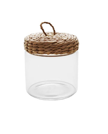 Glass Jar with Rattan Lid