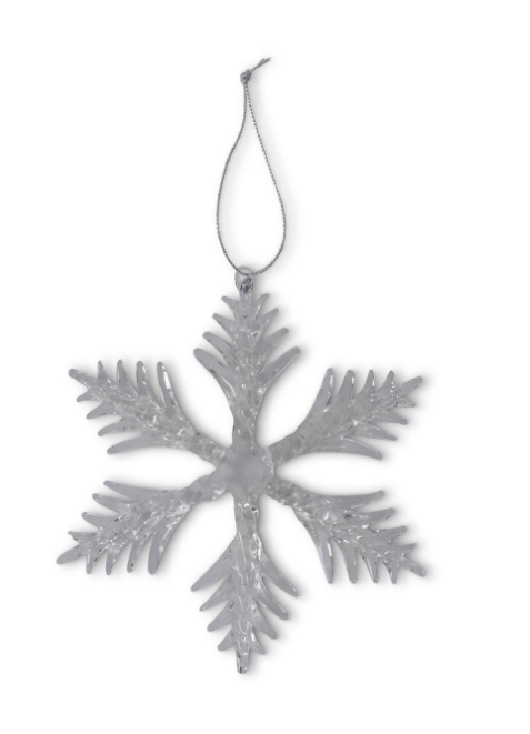 6" Clear Glass Snowflake Ornament